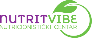 Nutricionističkog centra Nutritvibe s modernim dizajnom, simbolizira zdravlje i uravnoteženu ishranu